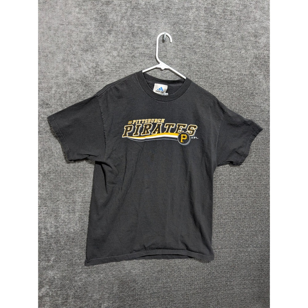 Adidas Pittsburgh Pirates T-Shirt Mens Large Black MLB Graphic Cotton Tee 2124